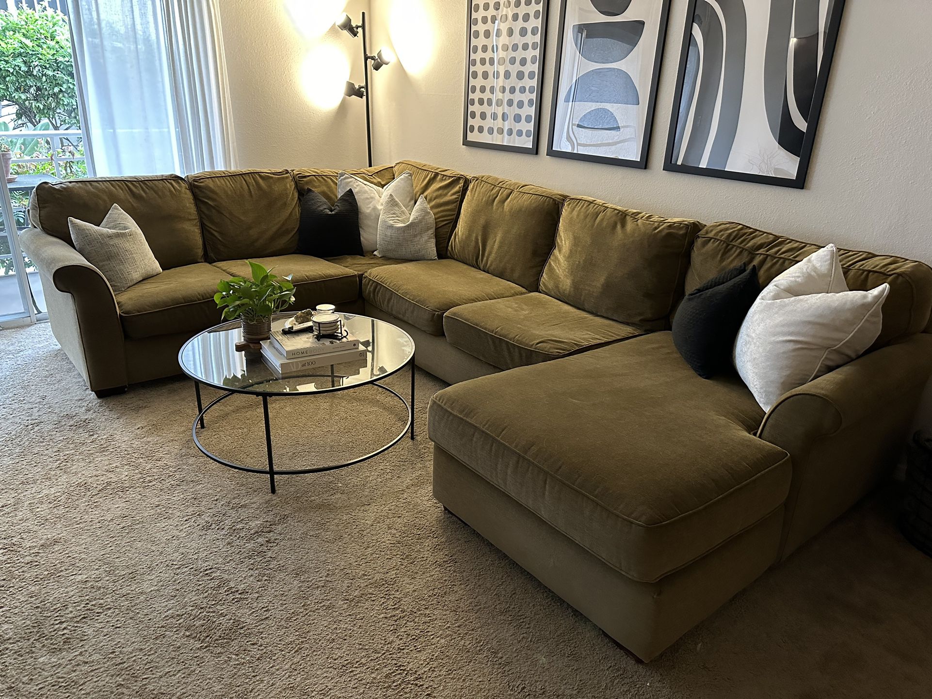 Large Brown/tan Sectional Couch