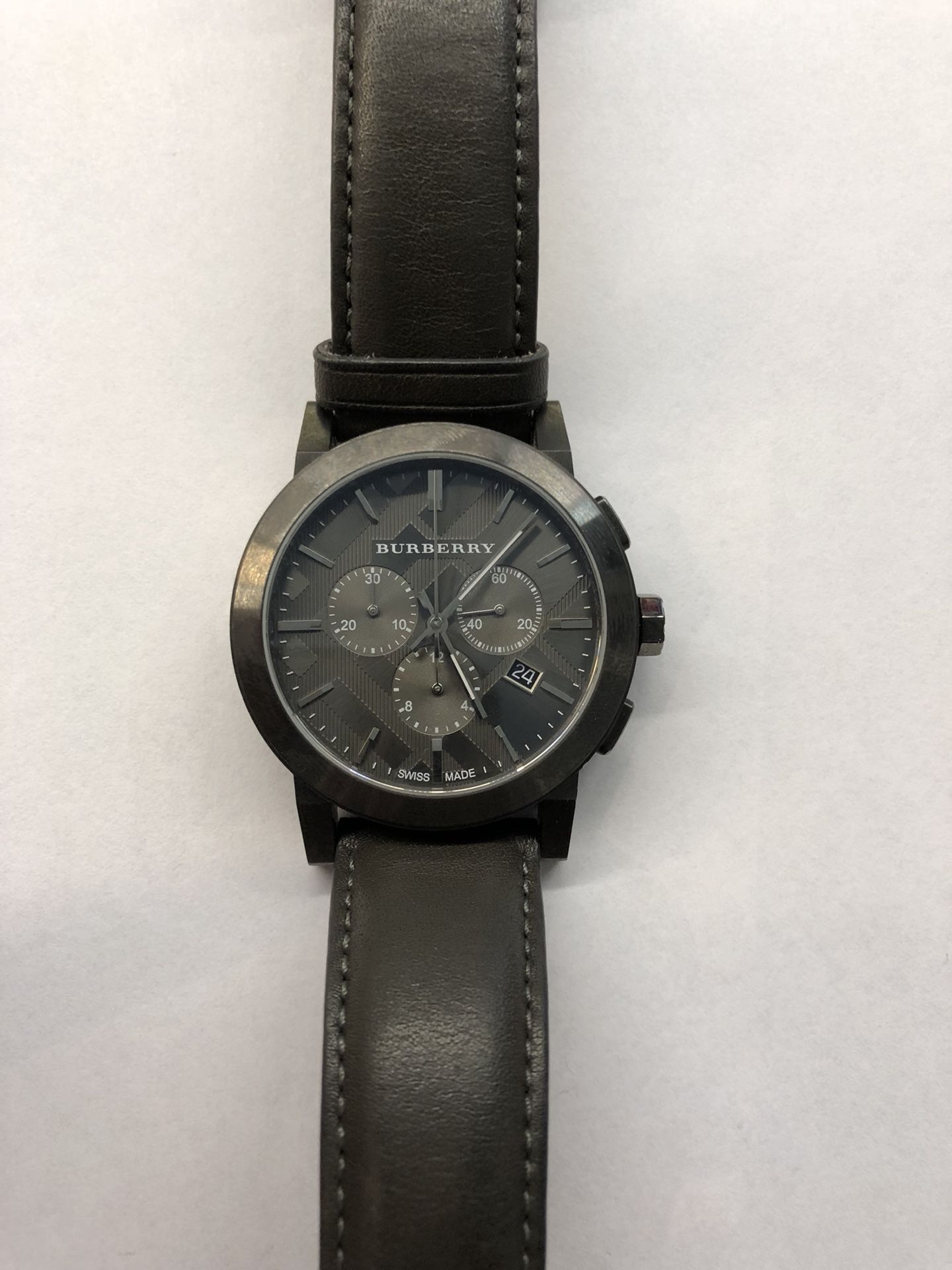 Burberry BU9364 Chronograph Dark Grey Leather Men’s Watch