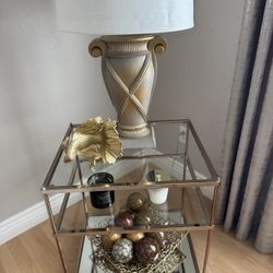Brass Accent Table And Lamp