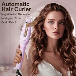  28mm Automatic Rotating Curling Iron With Display - Wand Curling Irons, Salon Curler, Hair Styling, Fast Heated With Negative Ion Hair Care Volumizer