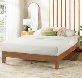 Solid wood queen bed with like new mattress 3 months old