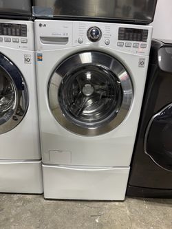 LG white front load washer