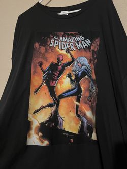 The Amazing Spider-Man Black Cat Marvel T Shirt Graphic Tee Adult 5XL NWOT