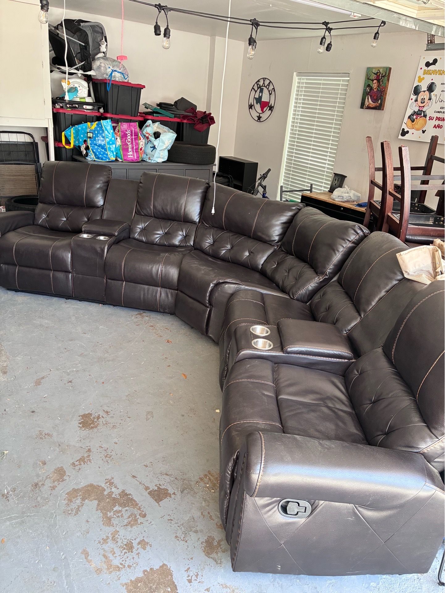 leather couch , sillon reclinable de piel
