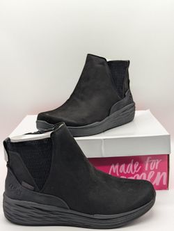 Womens Size 10 Ryka Side-Zip Water-Repellent Sneaker Boots Noelle Next Black New