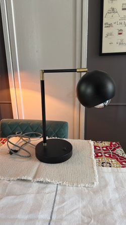 Mid century Modern Black and Gold Desk Lamp