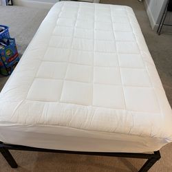 Twin size metal bed frame and mattress