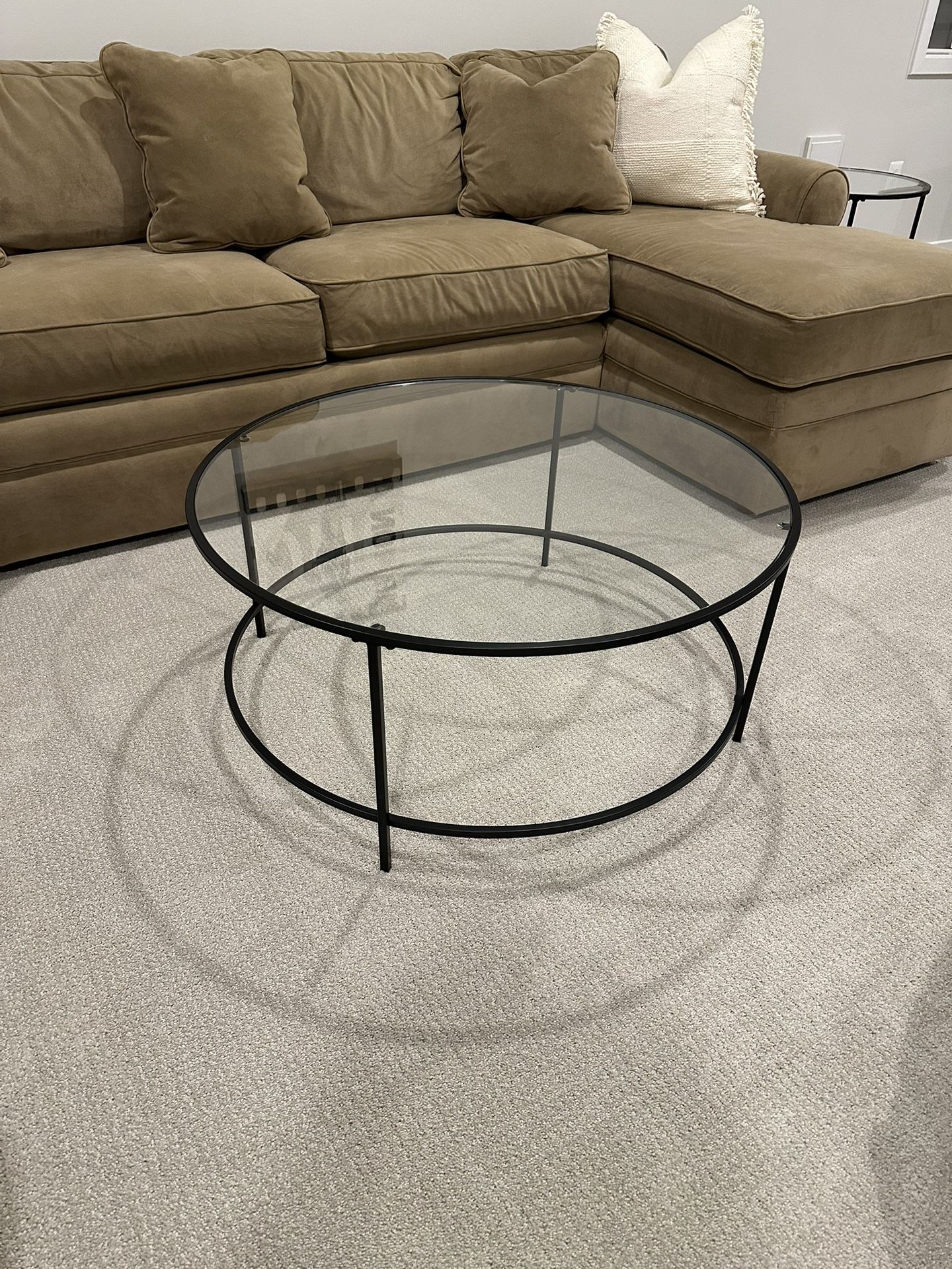 Glass coffee Table & Side Table Set - Black