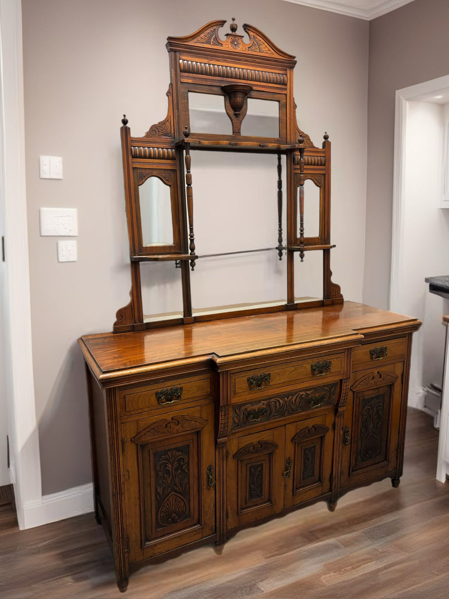 Antique Sideboard / Buffet with Mirror
