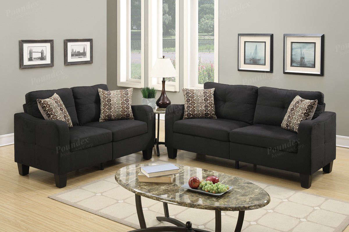 Sofa & Loveseat Set - AVAILABLE IN BLACK OR CHOCOLATE COLOR 