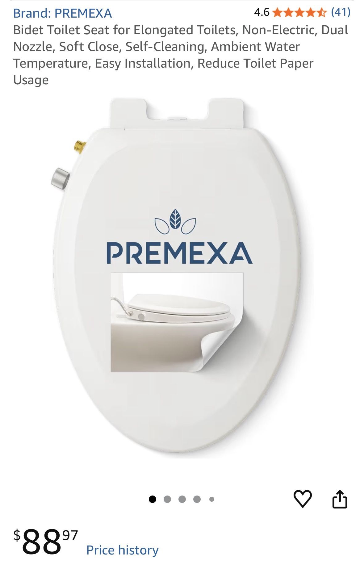 Elongated Bidet Toilet Seat – Dual Nozzle, No Tools Install, Eco-Friendly Clean Brand New