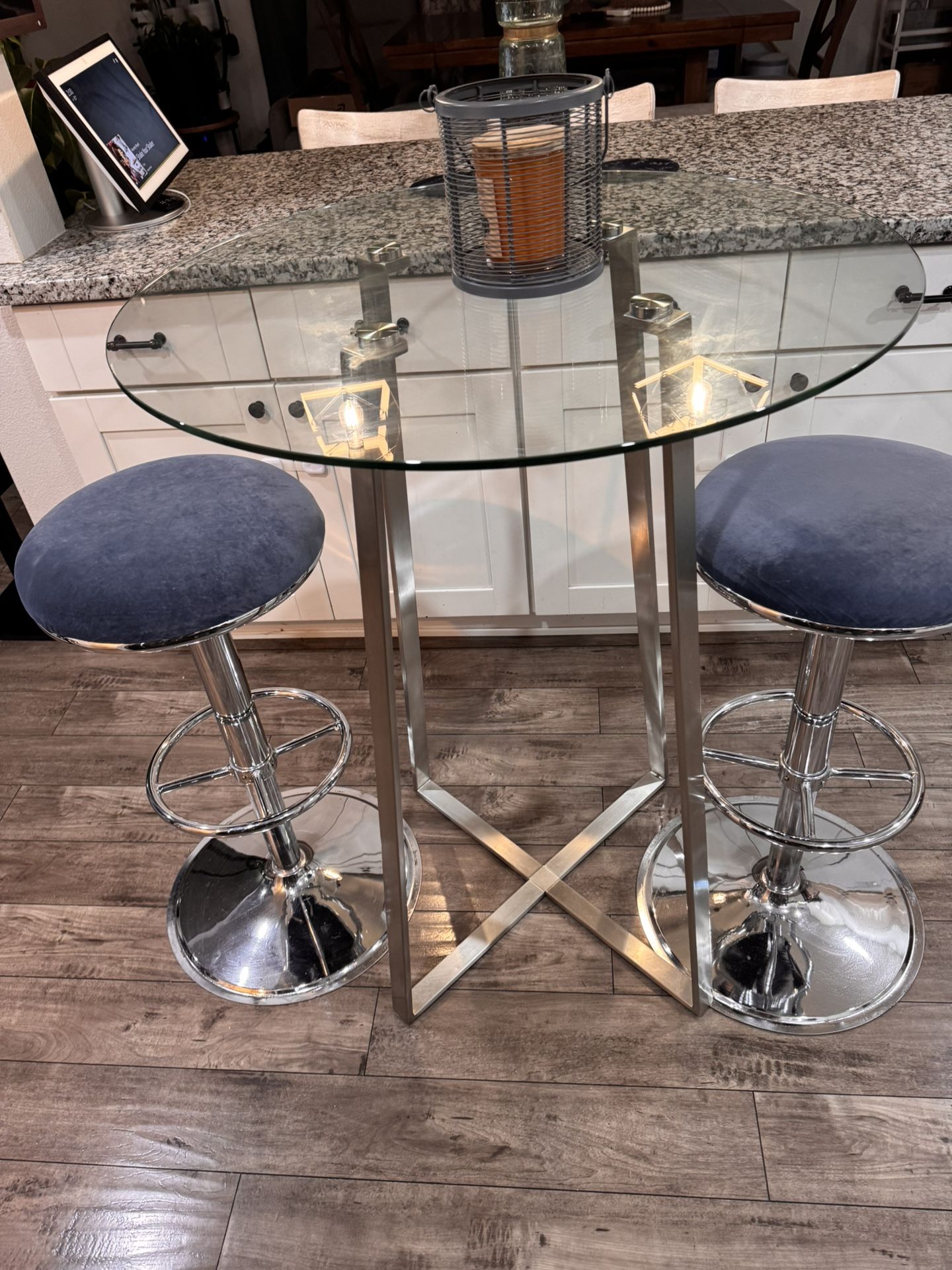 Coaster 42”H Pub Table with 2 Adjustable Height Chairs