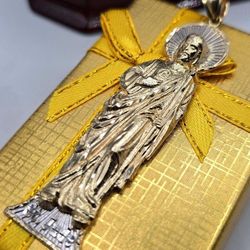 14kt Gold 2D San Judas Pendant Dije De San Judas Oro 14kt