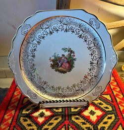 Plato Porcelanas Epoca Cifrado Fileteado 