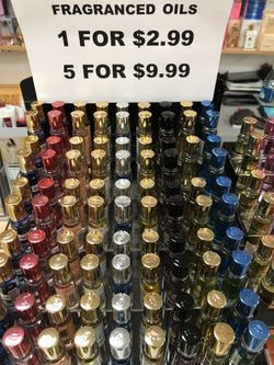 Fragranced oils by Heaven scent perfume oil rollon. Available in variety of brand name fragrances $2.99 each or 5 oils for $10