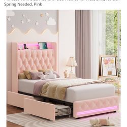 Twin Bed Frame Pink 