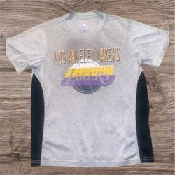 Used NBA Los Angeles Lakers LeBron James Kids Tee Shirt Gray Youth Medium 10/12