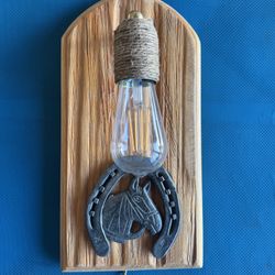 Handcrafted wood lamp, burning wood-unique rustic lighting