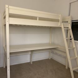 Wooden Bunk Bed With Desk And Chair