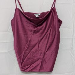 Nine West Purple Satin Cowl Neck Cami Tank Top - Size Medium