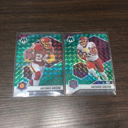 2021 Panini Mosaic Green Prizm #200 & #214 Antonio Gibson
