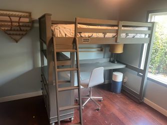 Loft bed with desk and drawers