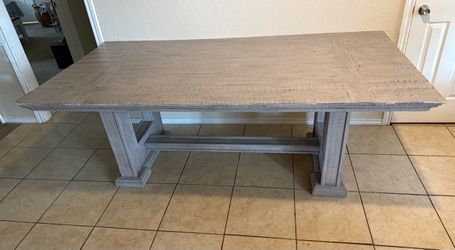 Farmhouse Wood Dining Table Gray Wash