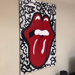 Rolling Stones Painting On Gallery Level Canvas 