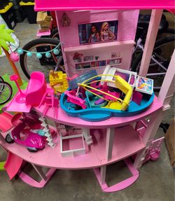 Barbie Dream House, RV, RC remote car and extras