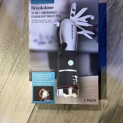 BROOKSTONE 10-IN-1 EMERGENCY FLASHLIGHT MULTI-TOOL-New & Sealed=