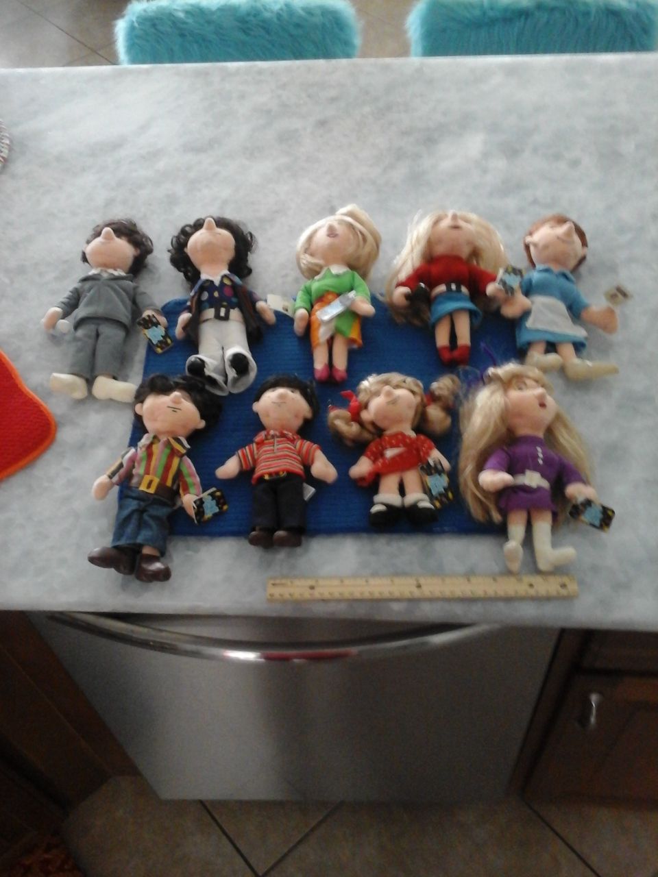 Vintage BRADY BUNCH Plush Doll Collection, unused and all with original tags, N/Mint Condition