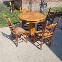 Solid Wood Kitchen Table With 4chairs 