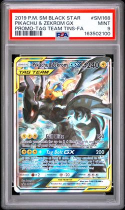 Pikachu & Zekrom Tag Team PSA 9