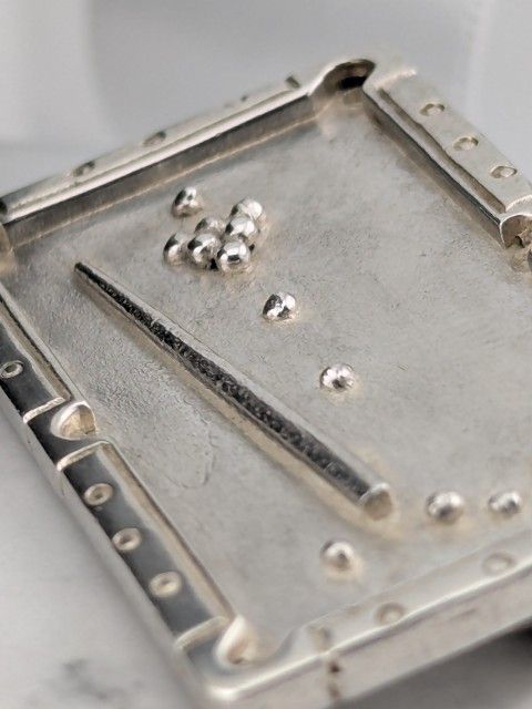 🤍🎱Awesome VINTAGE925 Mini Pool Billiard Table brooche Sterling Silver 🎱