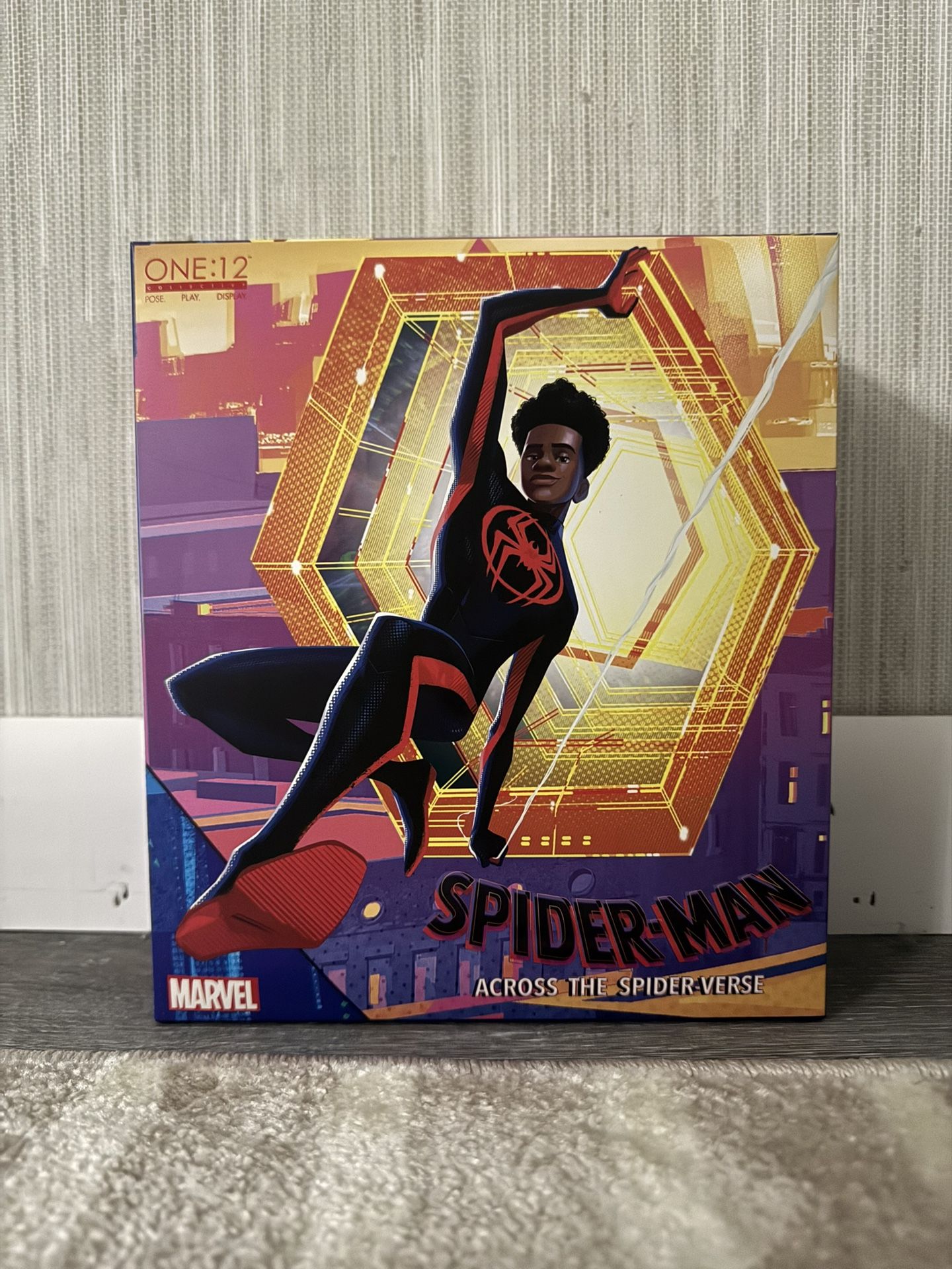 Mezco One:12 Miles Morales Spider-Man: Across the Spider-Verse - all accessories open box