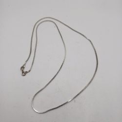 FAS Italy Stelring Silver 925 Long Smooth Snake Square Style Chain Necklace 19"
