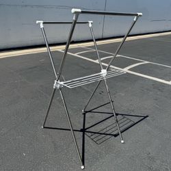 2 Tier Stainless Steel Folding Drying Rack Cloths Rack Very Good Condition