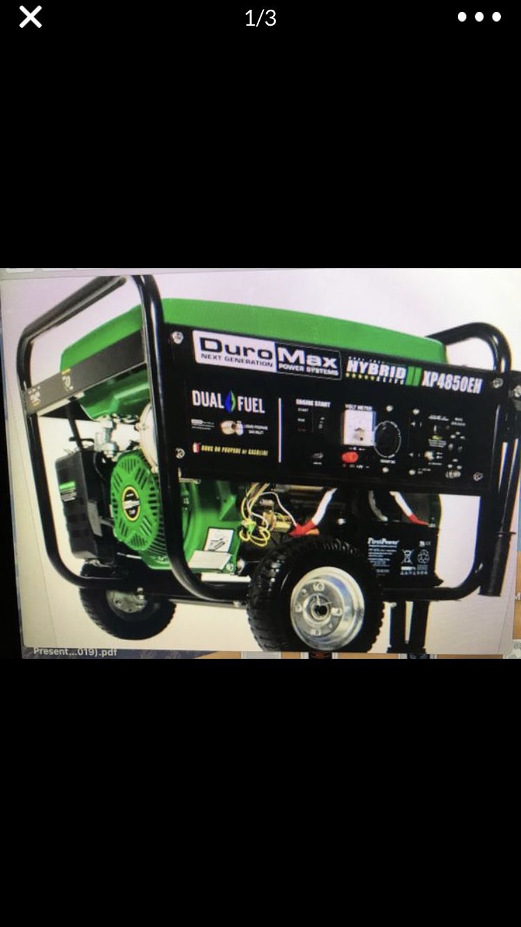 Duromax Generator XP4850EH Duel Fuel Blowout sale