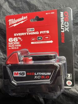 Milwaukee M18 18-Volt 5.0 Ah Lithium-Ion XC Extended Capacity Battery Pack