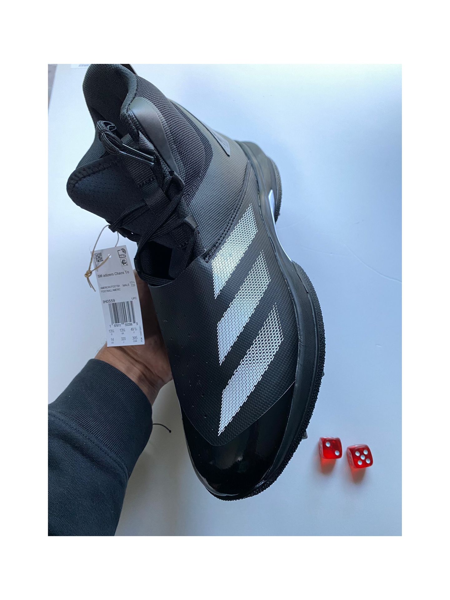 Adidas Adizero Chaos Lineman Football CleatsBlack/white Men’s sz 14 New No Box