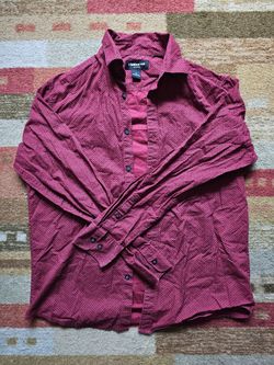Claiborne Stretch Red Long Sleeve Dress Shirt (Medium) Business Casual
