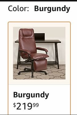 Burgundy office leather Recliner Chair