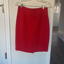 Red Pencil Skirt By The Limited Size 4