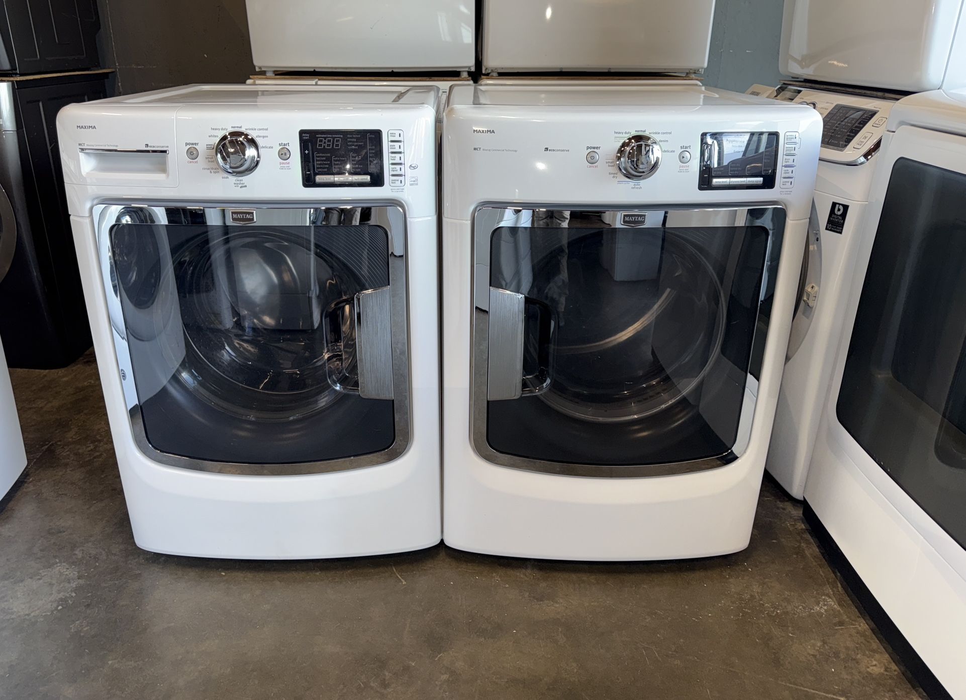 MAYTAG XL CAPACITY WASHER DRYER ELECTRIC SET