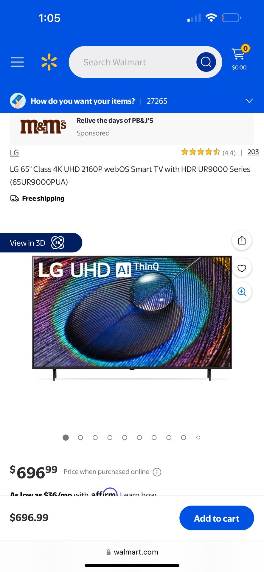 Lg 65 Inch Smart Tv  Web Os Ai ThinQ