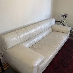White leather couch
