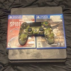 PS4 FOR SALE ALONG WITH 3 GAMES AND CORDS WITH A GOOD CONTROLLER