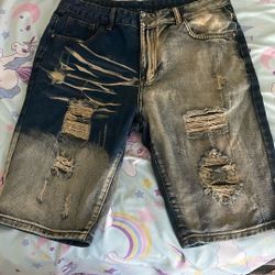 Ripped Jean Shorts 