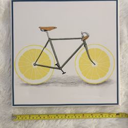 Lemon Slice Bicycle Framed Art