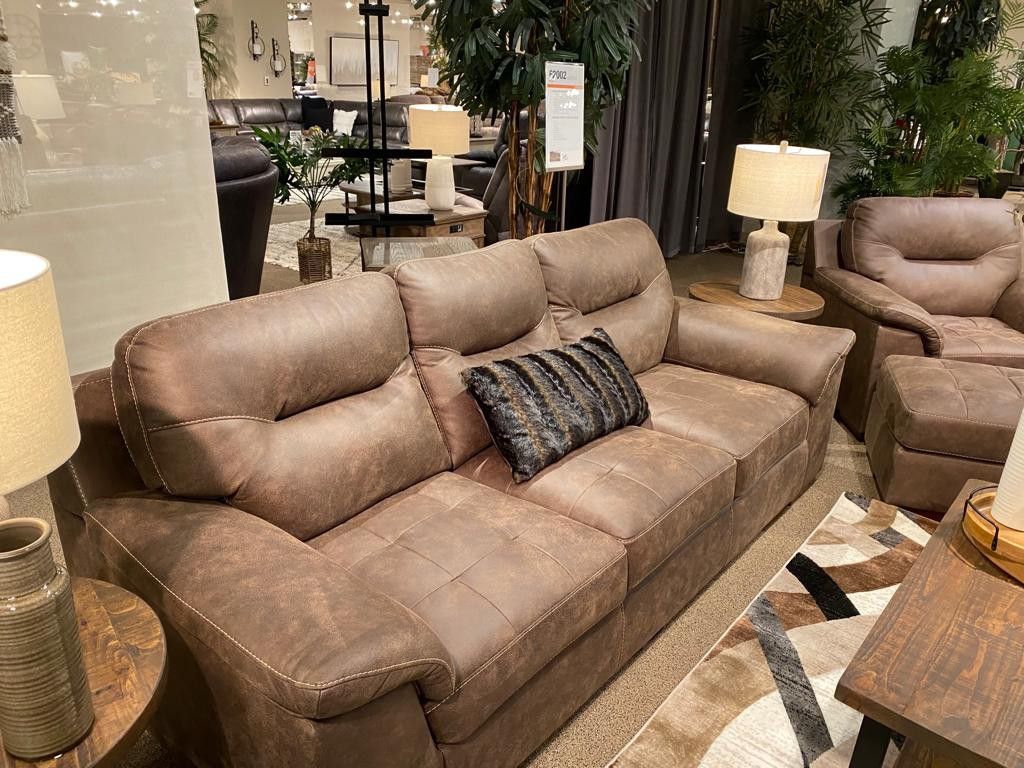 Maderla Walnut Sofa, Loveseat And Chair$10 Down Payment And Financing Available